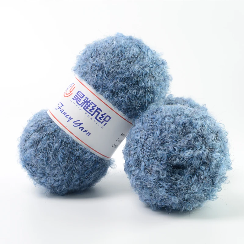 Hoyia latest products boucle knitting sweater yarn fancy wool mohair neps cozy knitting yarn