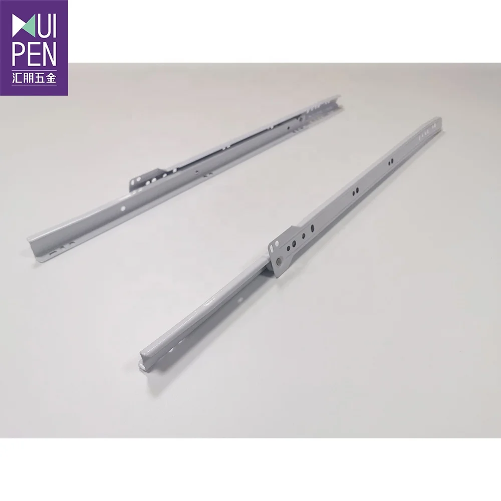 Epoxy powder coated paint roller runner Euro 604 type push to open telescopic drawer slide thickness 0.85mm 1.0mm 1.2mmm 1.4mm