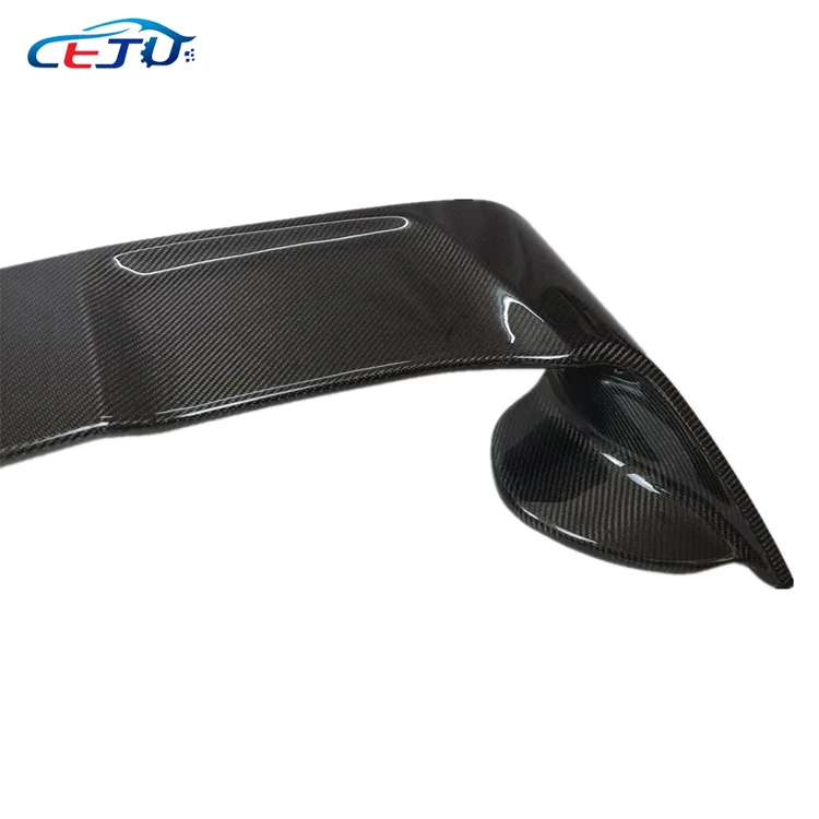 Glossy Black Carbon Fiber Look  ABS Material Rear Wing Car Rear Trunk Boot Lip Spoiler Wing Cover For Mitsubishi Lancer EX