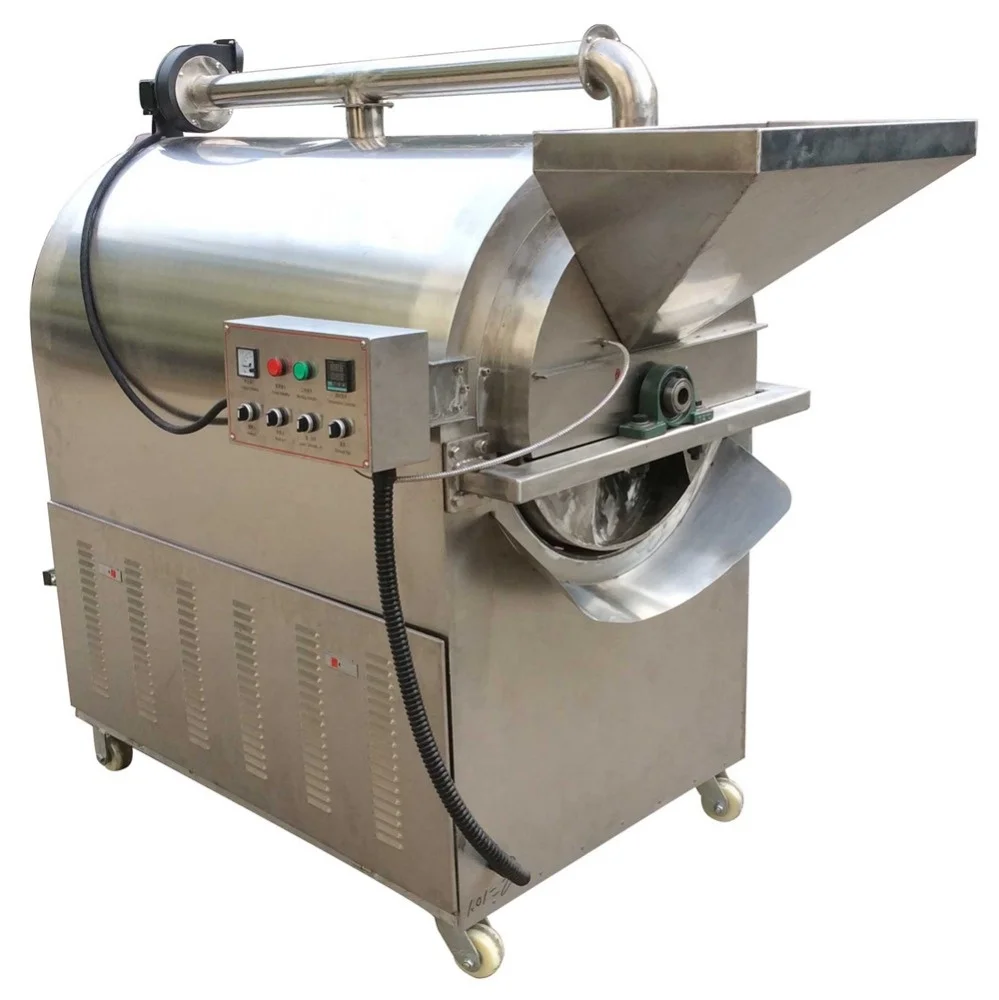 Automatic almond roasting machine auto electric gas industrial roasted almonds roaster rotary drum roasters cheap price for sale