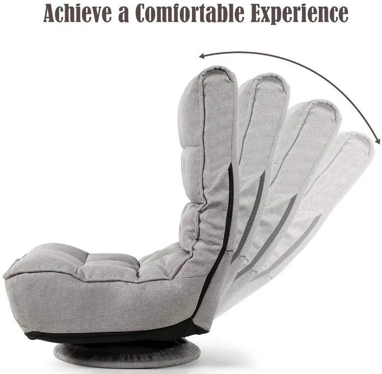 360 degree rotation 4-position adjustable folding cushioned  330  pound spring support sofa Game Chair