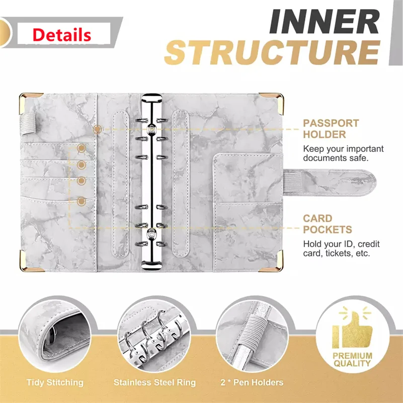 Wholesale English French stickers book binder A6 budget binder with cash envelopes planner for money organizer