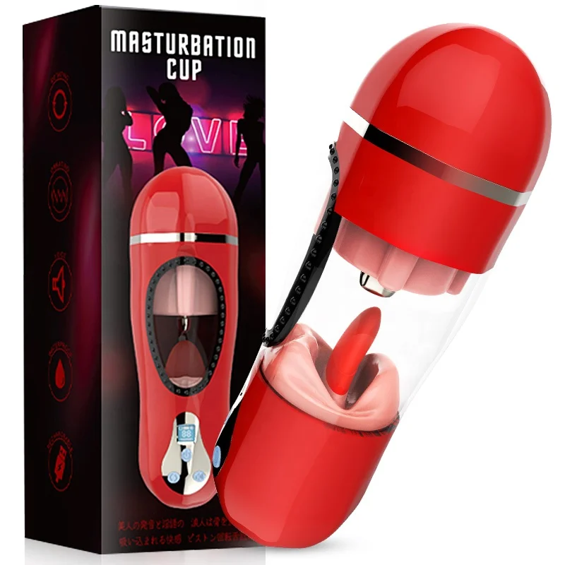 HOT Oral Simulation Male Masturbator Artificial Pussy Vagina Masturbate Cup Masturbators With Tongue Sex Toys