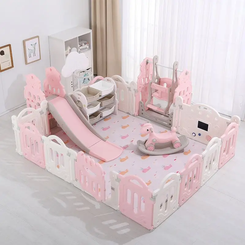 playpen plastic kids foldable baby crib bed  baby game trend foldable playpen 14 panel activity center big size foblable fence