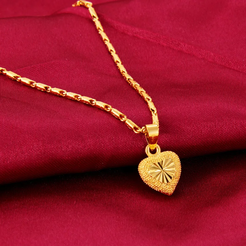 Jewelry Dubai Gold 24k Elegant Style Sweet Heart Jewelry Necklace For Women