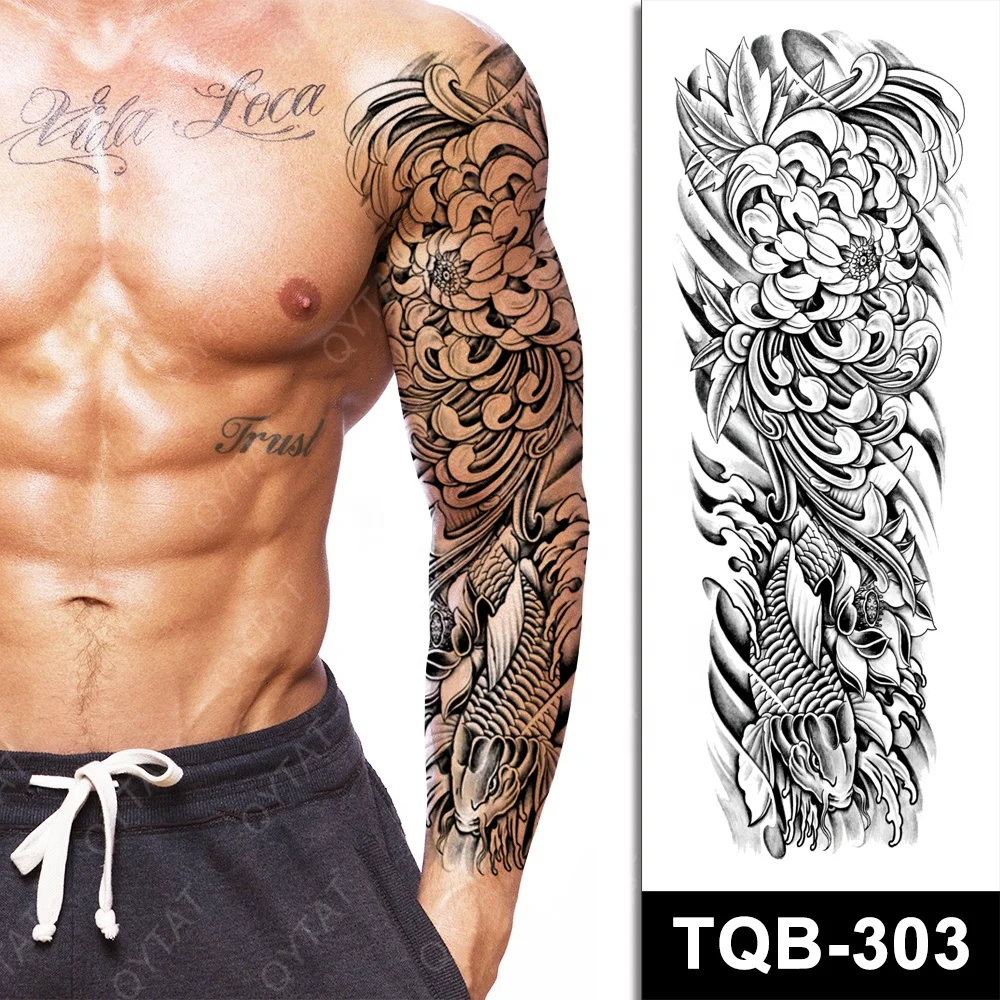 Wholesale New Men Women Temporary Body Art Sleeve Full Arm Tattoo Designs