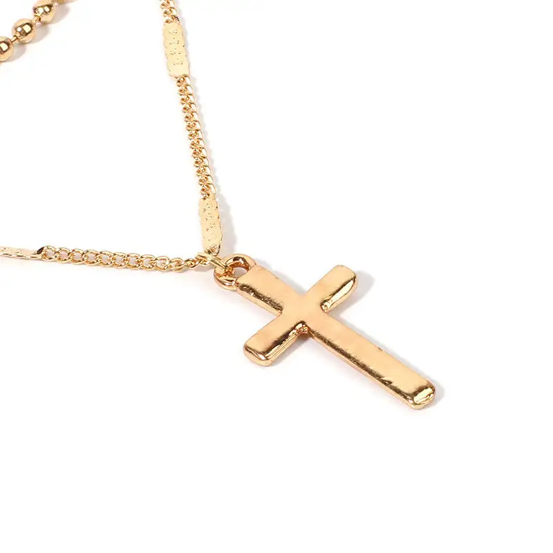 Customized Hot Selling 3 Layer Cross Alloy Individual Package Locket Jewelry Women Sexy Necklace