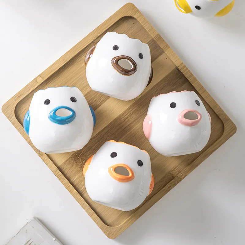 Custom Kitchen Accessories Baking Tools Funny egg shaped Dividers white Yolk Separator Ceramic egg cup holders  wholesale