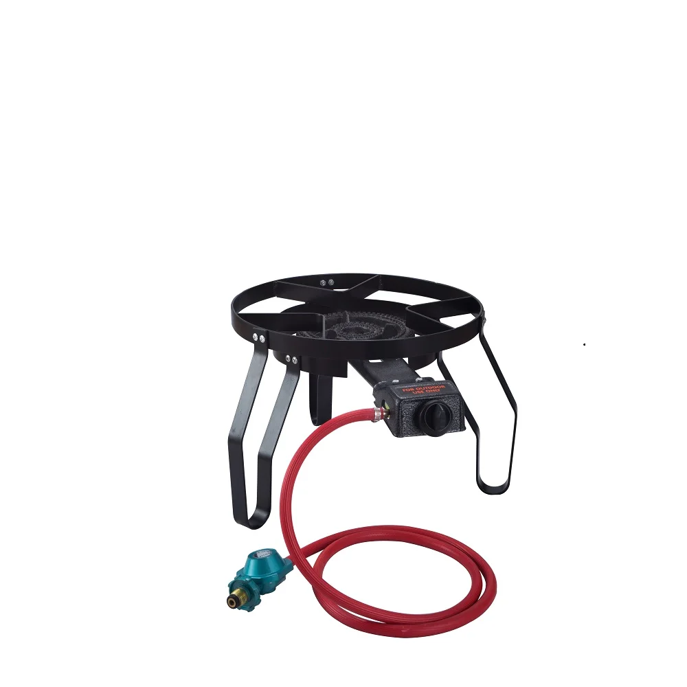 Cast Iron Round Propane Gas Burner With Auto Electric Ignition For Outdoor BBQ Grill Kitchen Utensils