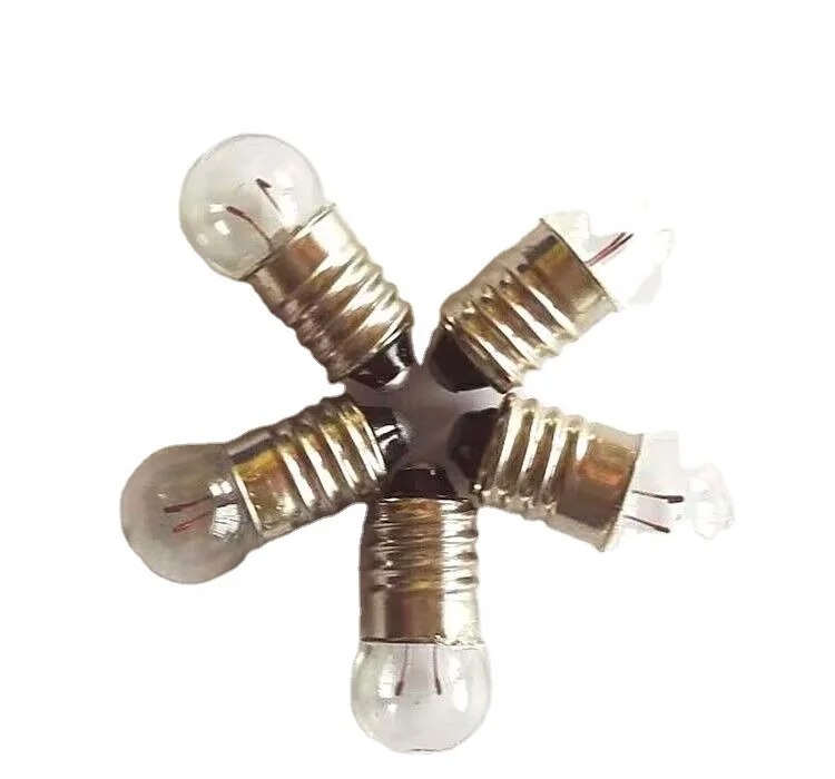E10 mini indicator light bulb 2.5V0.3A / 4.8V0.3A / 6.5V0.15A E10 base flashlight replacement bulb
