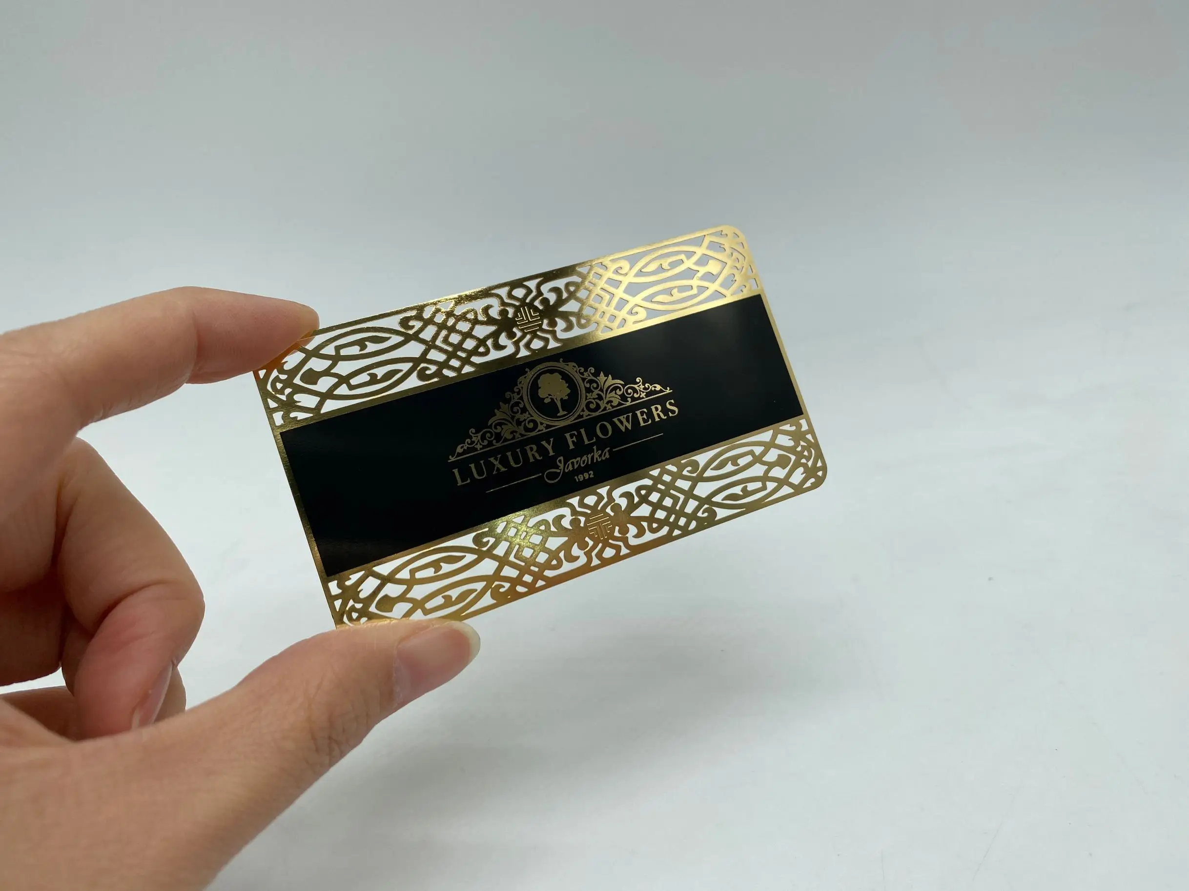 DU VIP stainless steel black and gold metal cards