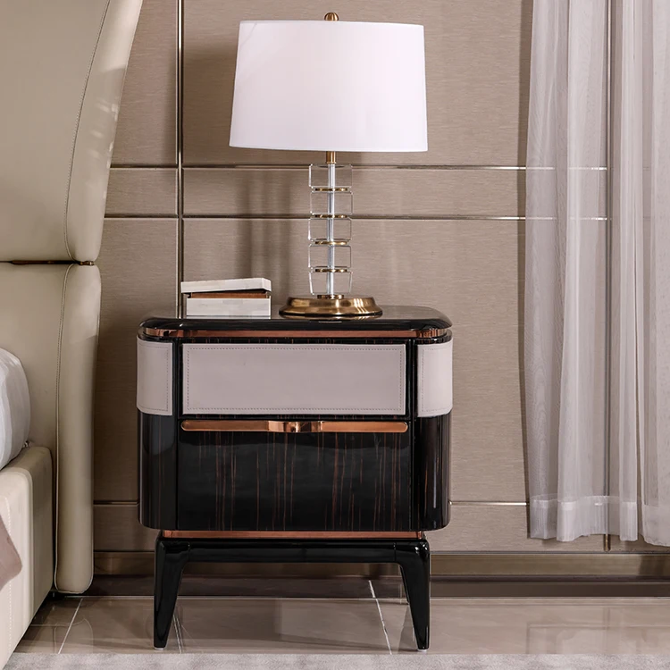 Shenzhen Furniture wooden fan-shaped backrest king size bed leather double bed design furniture