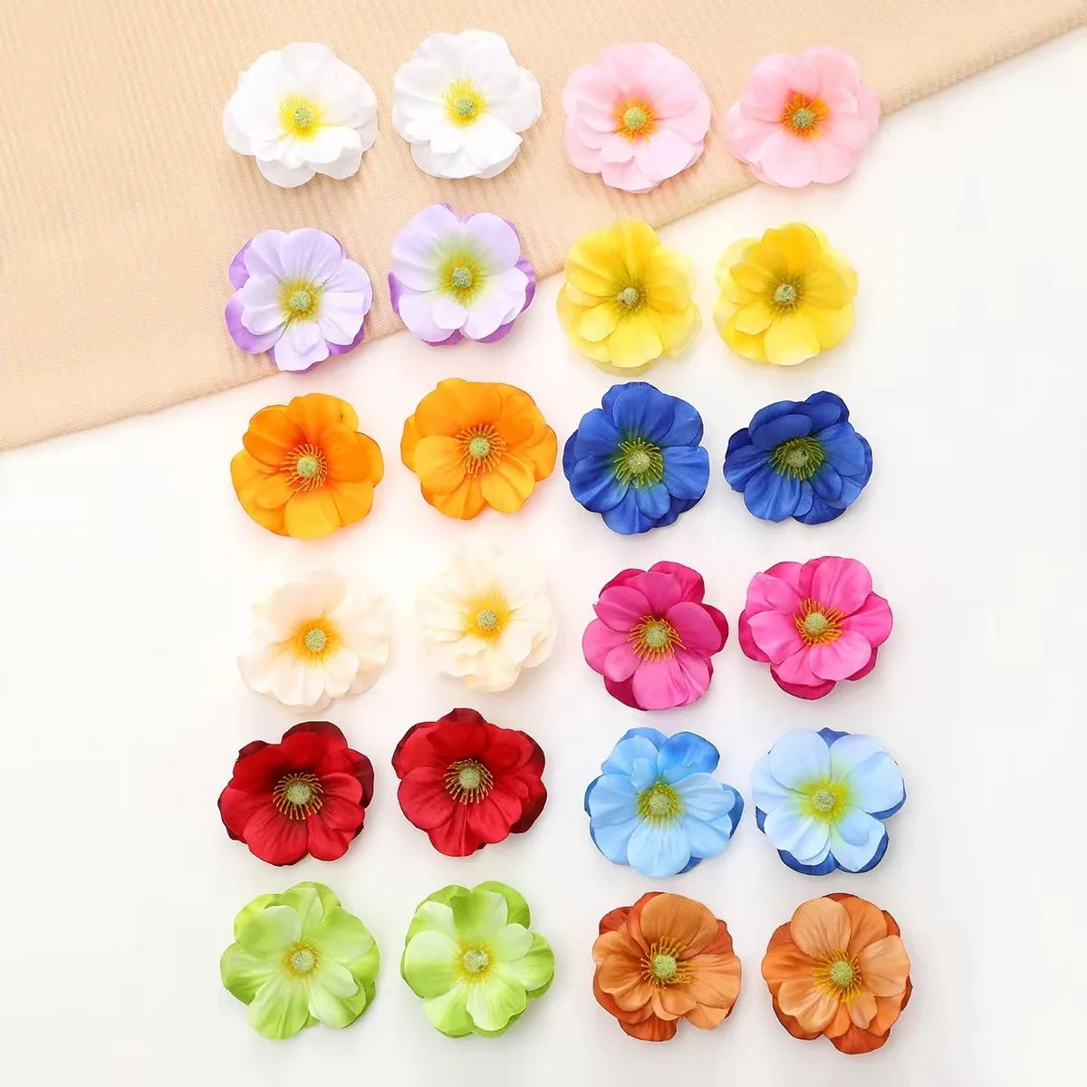 Charming Multi-Color Fabric Flower Hair Clip for Women  Sweet & Elegant Side Claw for Flyaways