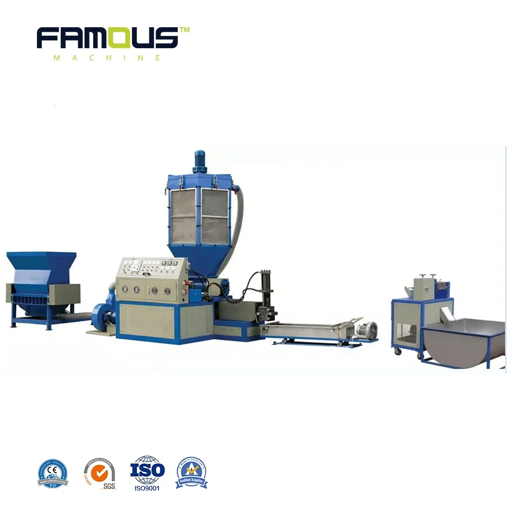 EPS EPE Foam Polystyrene Material Crushing Melting Extruding Pelletizing Line Complete Recycling Granulating Machine System