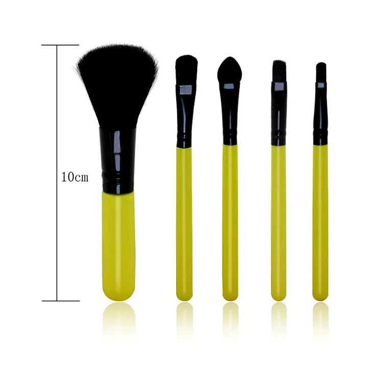 Drop shipping mini 5 piece eye shadow blush brush makeup tool custom face vegan red makeup brush set