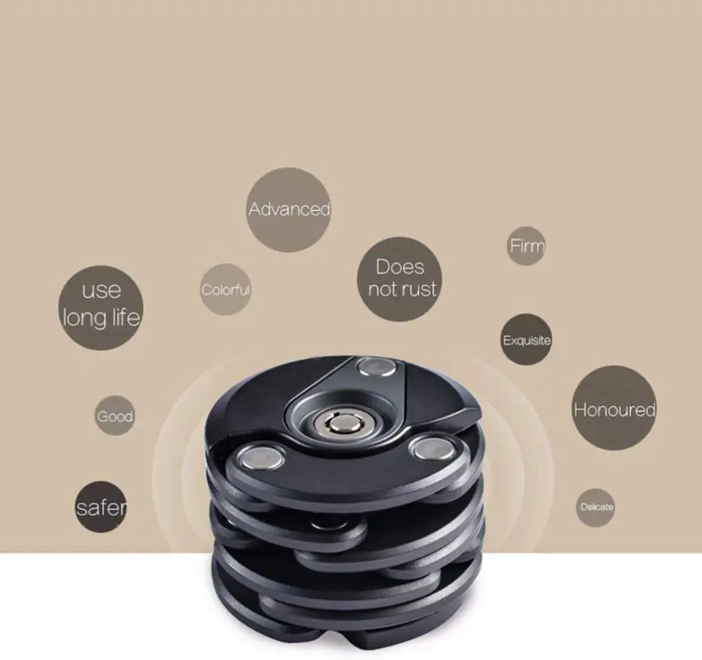 zhenzhi Safety anti-theft bike folding lock, hamburger-shaped steel lock padlock suitable for electric motorcycle mountain bike