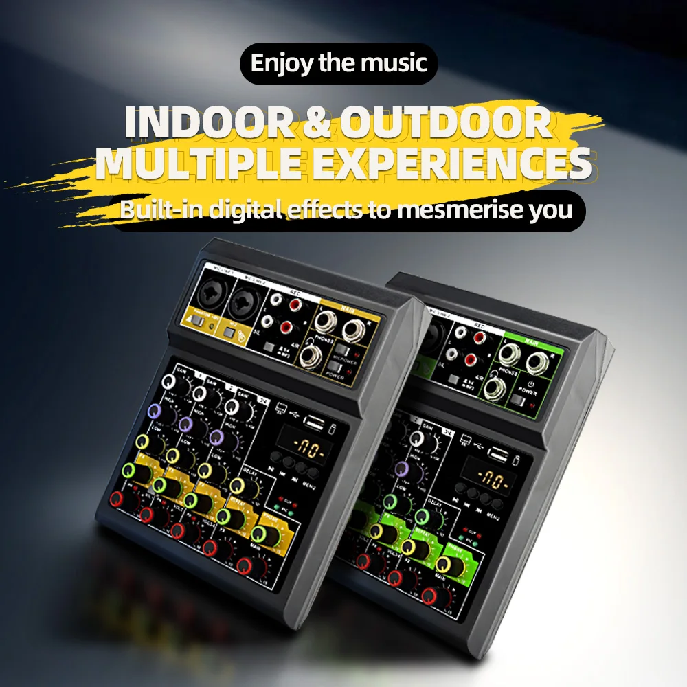 4 Professional Home Studio Recording Equipements Studio Microphone With Mini Audio Mixer