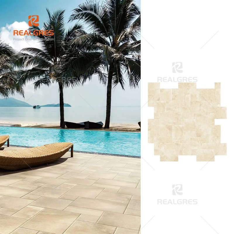 Natural Antique Paving Front House Decoration Garden Tile Indoor/Outdoor French Pattern Porcelain Floor Tiles