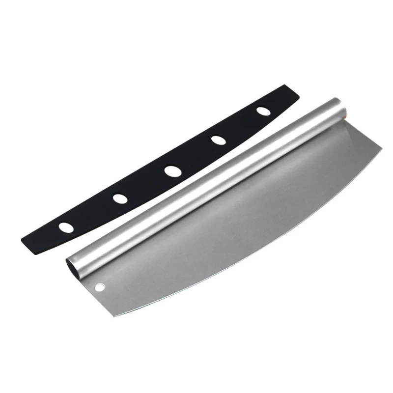pizza accessories Stainless Steel Pizza Cutter knife Sharp Slicer Blade Pizza Rocker Cutter Knife With Protective Cover