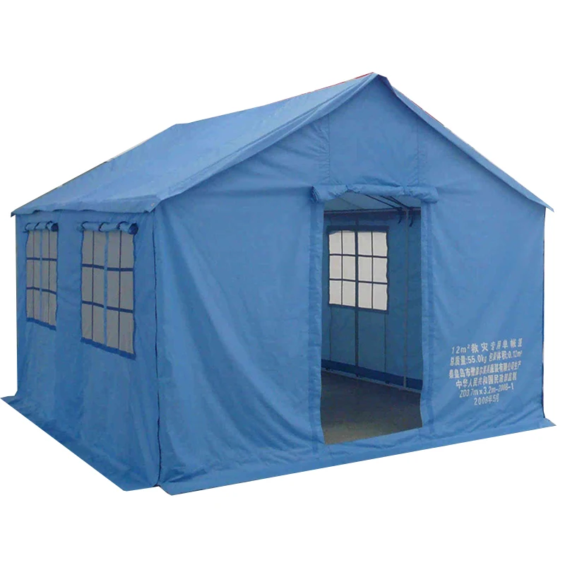 Aosener 12 square meters waterproof canvas tarpaulin tent winter relief tent emergency shelter tent