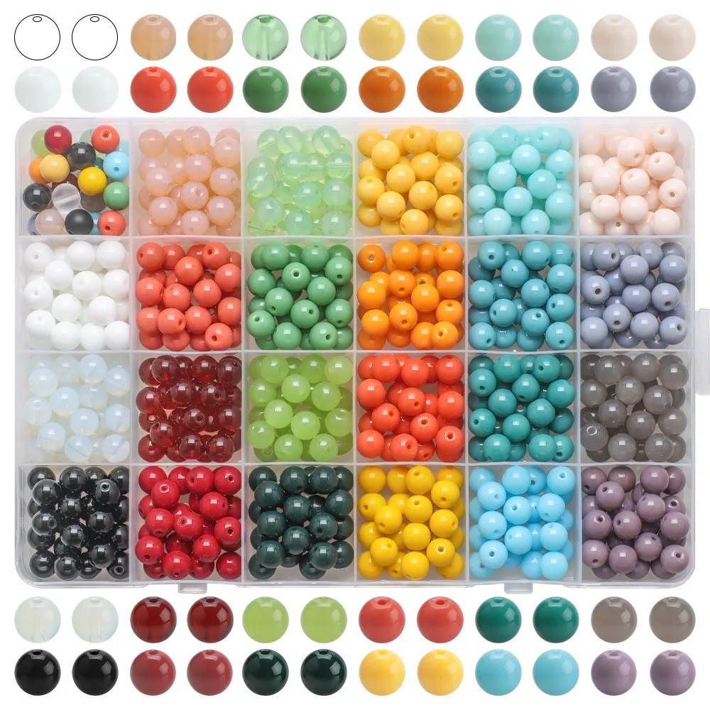 2023 Hot Sale Colorful Glass Crystal Beads Kit for Jewelry Making DIY Necklace Beads Jewelry Mix Loose Spacer Beads Set For Girl