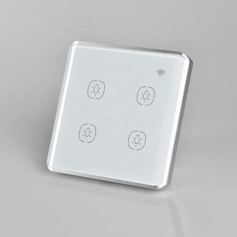 Smart Life Home Decoration EU Standard Curved Tempered Glass Touch Sensor Intelligent Zigbee Wall Switch