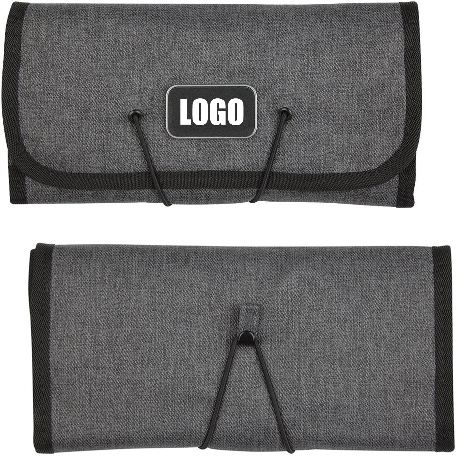 Customize Logo Promotion Cheap Portable Folding Travel Tech Digital Cable Electronic Cord Wire Pouch Organizer Storage Bag Roll