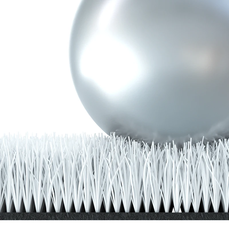 Professional white artificial ski grass for ski simulators