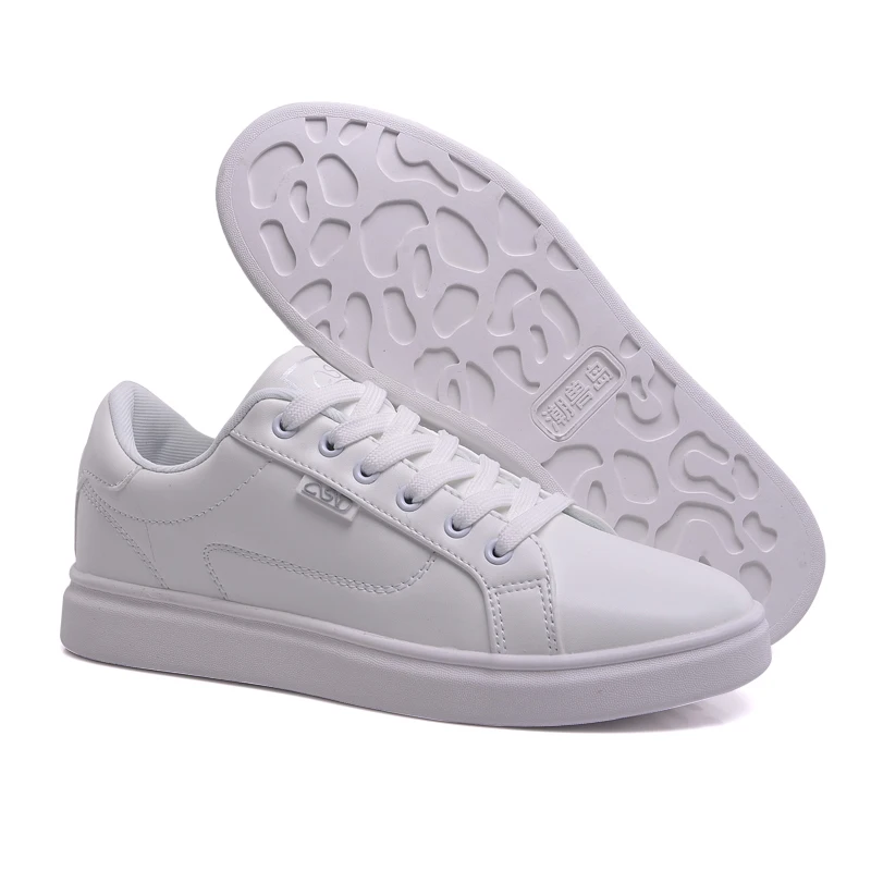 
Hot selling products PU leather upper mens white skateboard shoes 