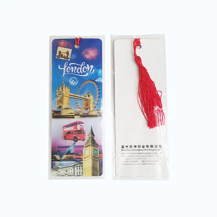 Wholesale Rectangle Colorful Custom Printing Eco-friendly Plastic 3D Lenticular Tommys Bookmark