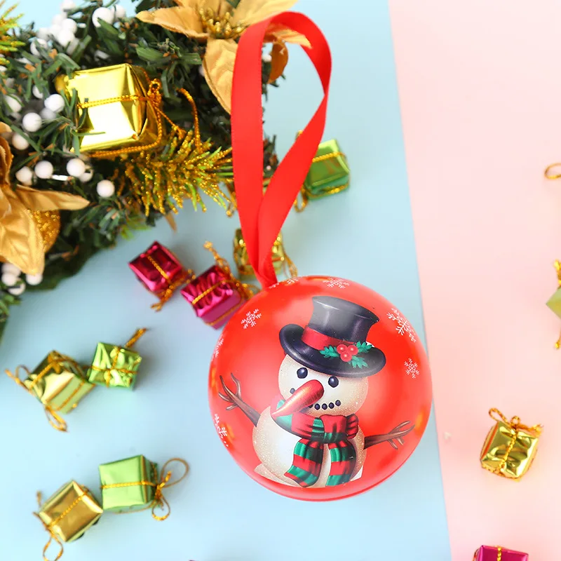 Large quantity Christmas decorations wholesale cheap holiday celebration round ball candy box gift box iron ball