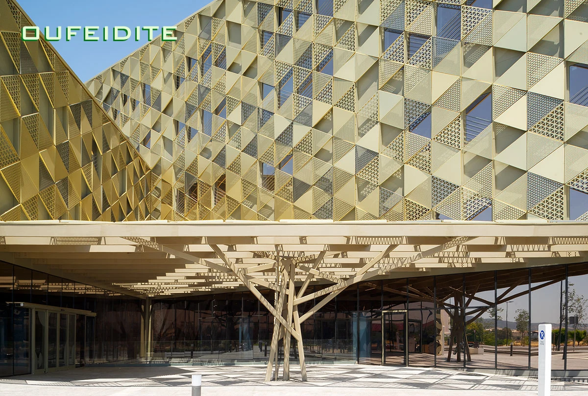 OFDT Exterior Metal Solid Laser Cutting Cladding Design Panels Perforation Facade Aluminum Wall Cladding with Akzo Nobel Paint