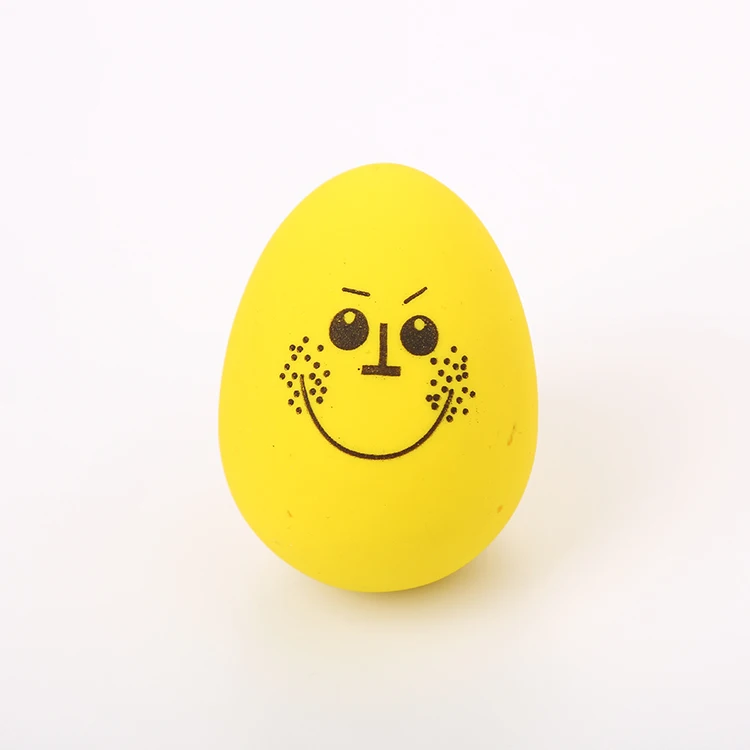 Factory directly  sell elastic egg multi color nibble on toys cute expressions pet supplies round chewing toy