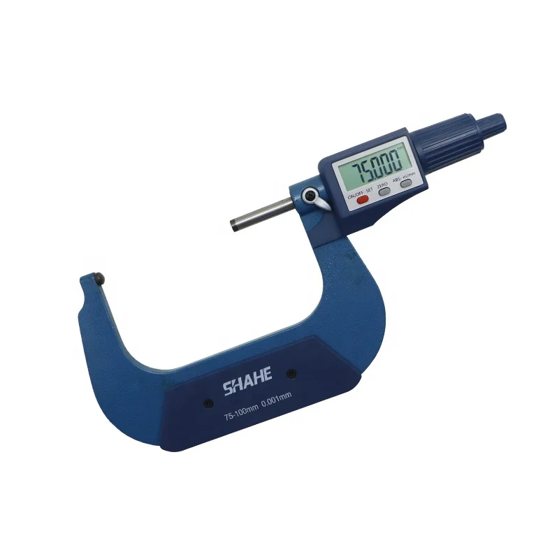 Shahe Digital Tube Micrometer With Single Round Head 75-100mm Tube Micrometer Special Micrometer Tools