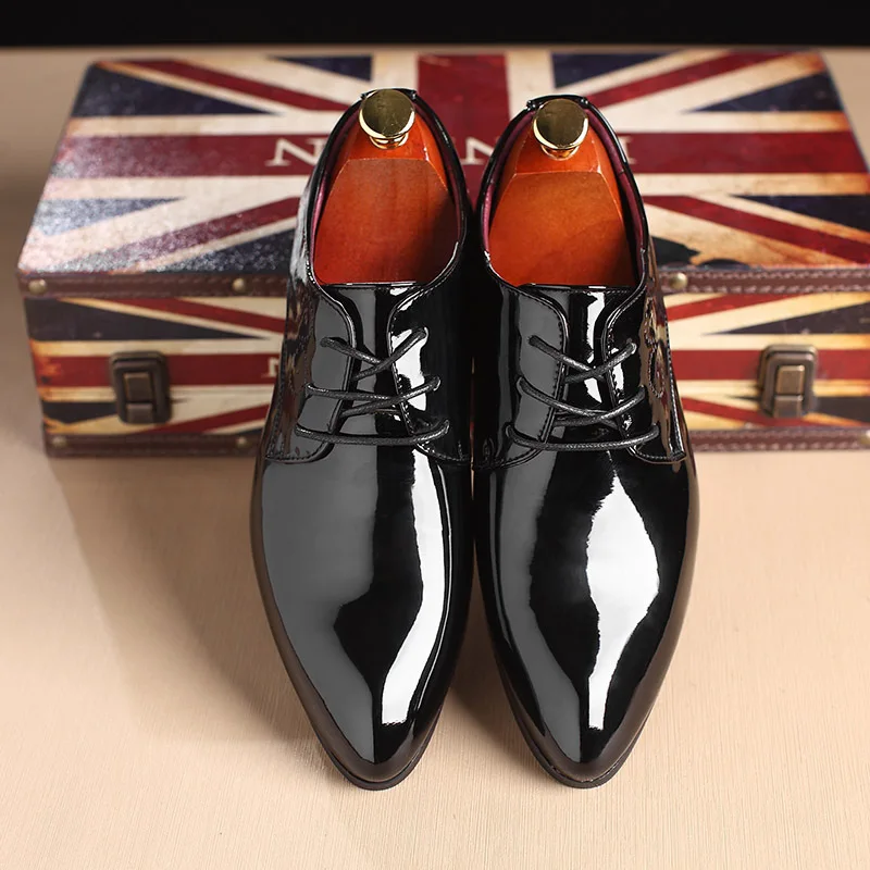 High Quality Fashion Brand Business Men Formal Shoes Oxford Leather Dress Pointed Wedding Shoes for Men us Size 13 14 15