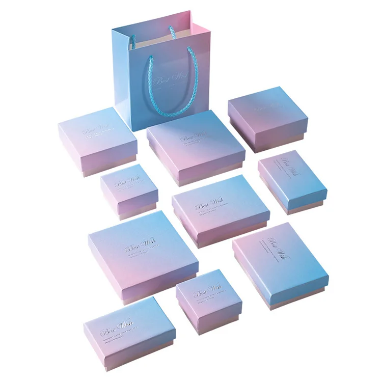 Custom Logo Luxury Cardboard Ring Necklace Jewelry Packaging Box Mini Jewelry Gift Boxes