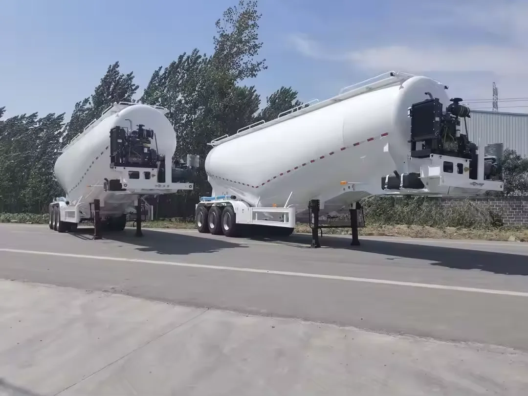 3 Axles Bulk Silo Carrier 45 Cbm 60 Ton Powder Bulk Cement Tank Semi Trailer