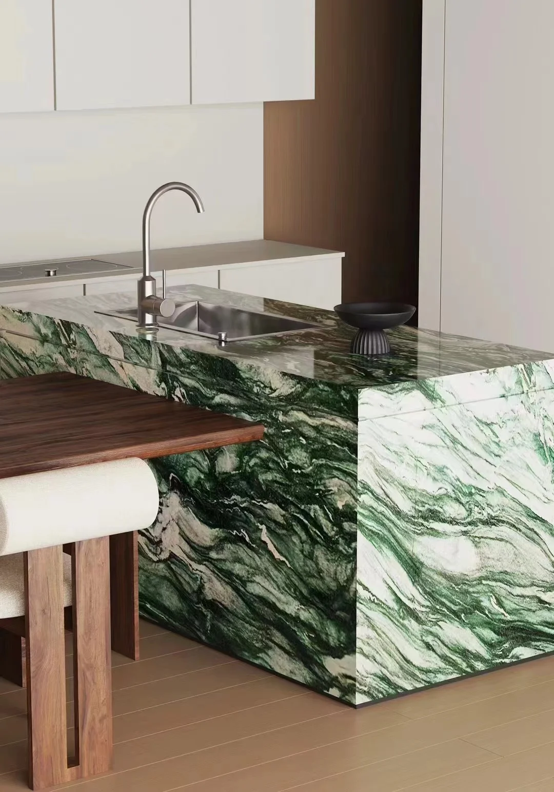 Природные плиты Atlantis Masi Norwegain Green Verde Lapponia из кварцита для украшения столешницы кухонные