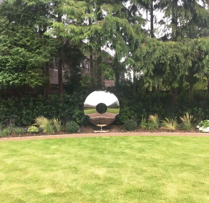 Modern garden mirror polished circle torus statue metal crafts home yard outdoor decoration stainless steel ring sculpture to UK