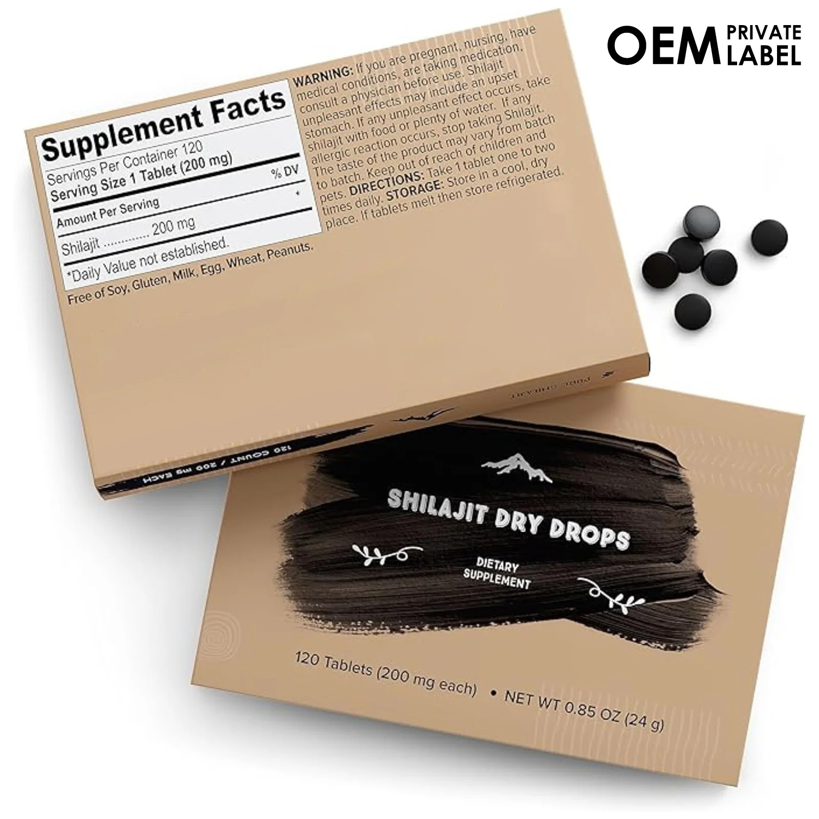 Shilajit Pure Himalay Resin Dry Drops Tablets Pure Natural Shilajit Dry Drops With 85+Trace Minerals & Fulvic Acid For Energy