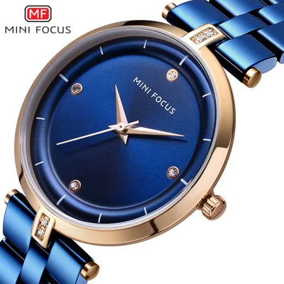 Luxury Brand Mini Focus 0120  Women Wrist Watch  Steel Watch Ladies Fashion Minimalist Quartz Watch