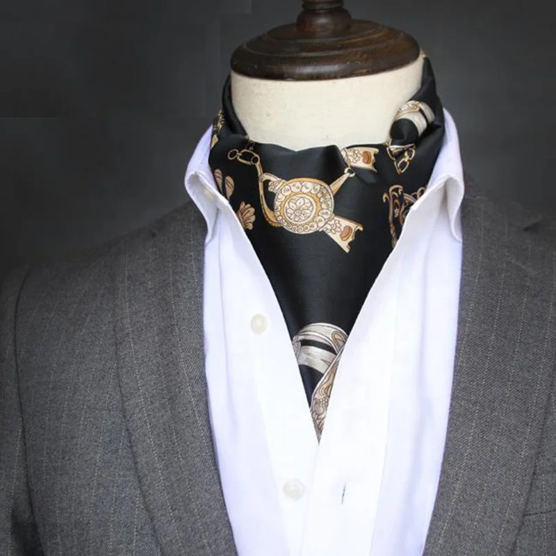 Новое поступление мужской цветной галстук из полиэстера ascot для деловых и свадебных встреч