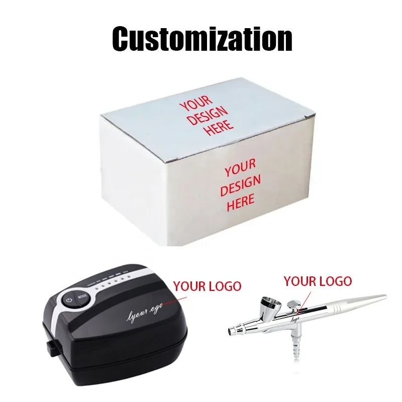 Nozzle kit airbrush mini compressor spray gun for tattoo, cake decorating,nail beauty, makeup, painting