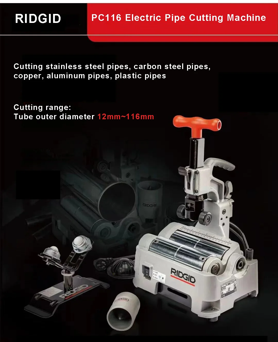 RIDGID PC116 automatic pipe cutting machine metal circular saw machine for steel pipe cutting