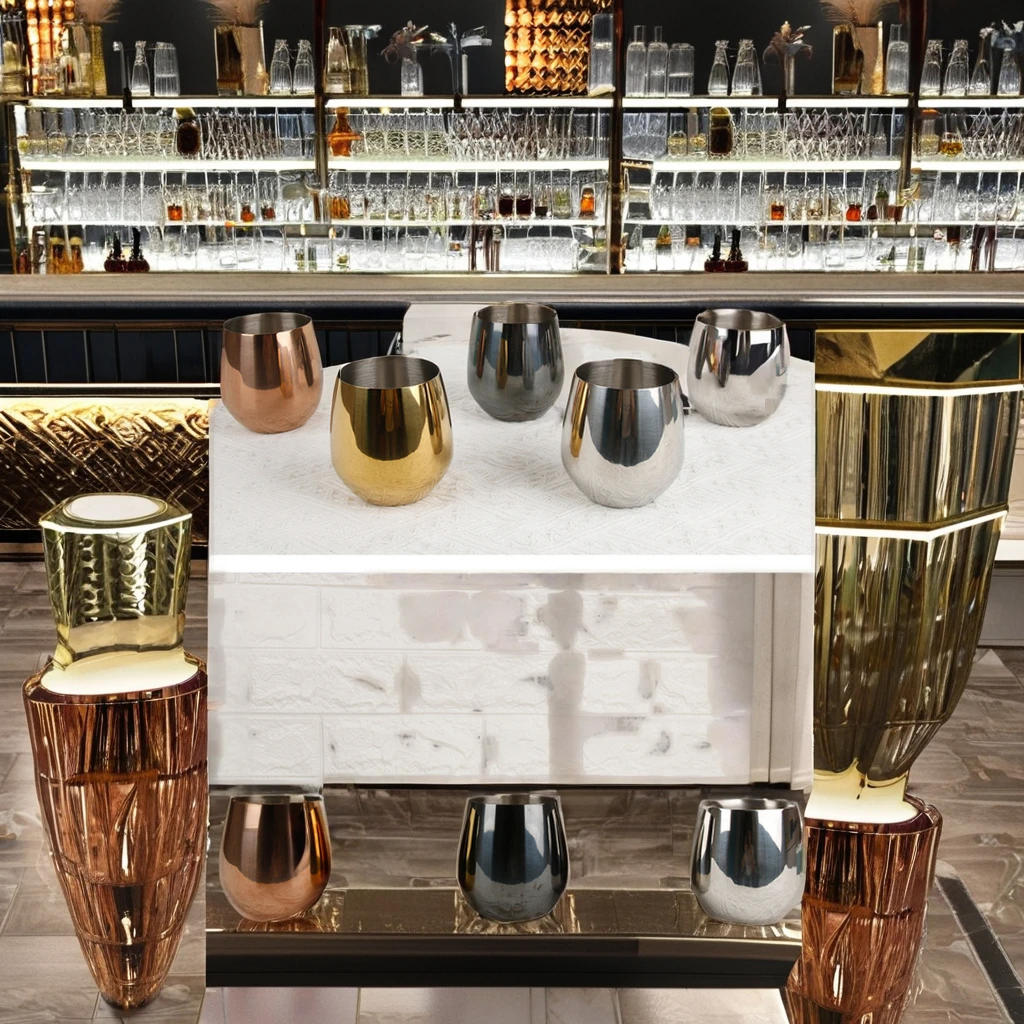 Realtek wholesale stainless steel Martell cocktail glasses are durable and sustainable