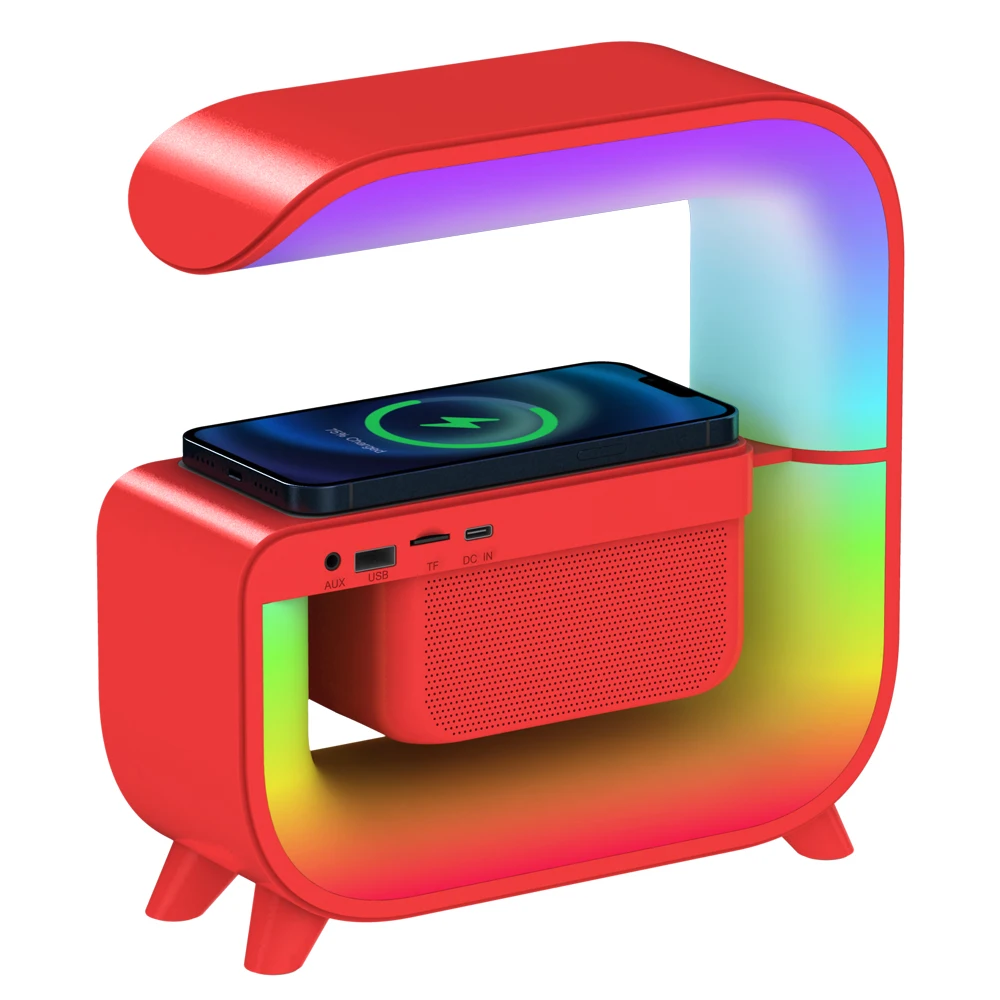 High Quality G3 Bt speaker Wireless charger creative outdoor mini portable Speaker luminous LED light chargers fast charging
