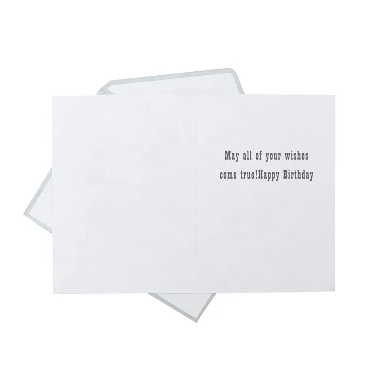 
New Design Custom Handmade Birthday Cards, Shiny Silver Glitter Guitar Greeting Cards 