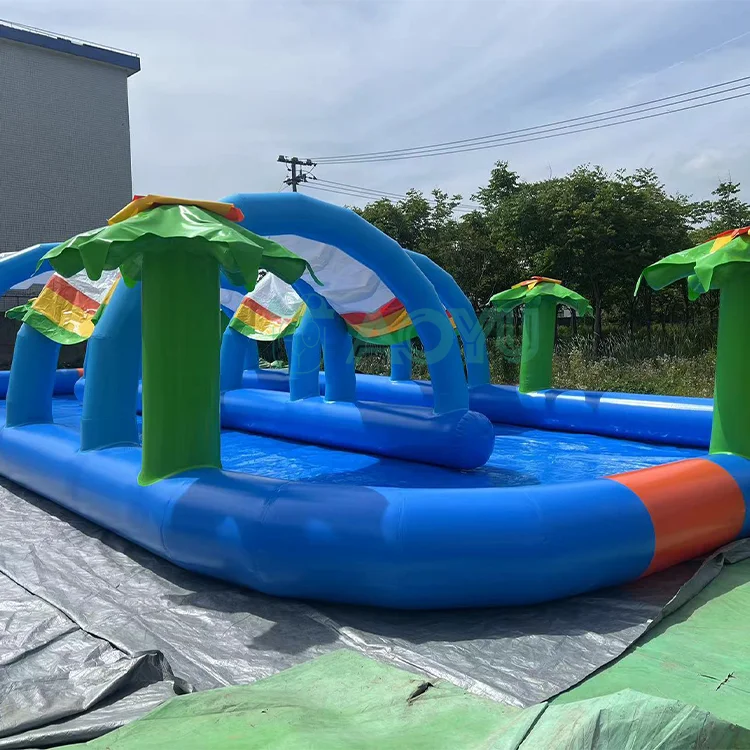 AOYU Paddling Floating Sea Lake Pool Inflatable Water Park Slide Custom-Size Waterproof Toys With Blower