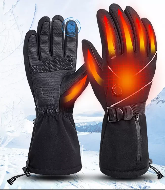 Outdoor Activities Waterproof Rechargeable Heating Hand Warmer Ski Winter Electric Heated Gloves for Men Women