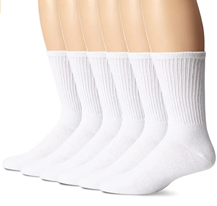 Men Sock Ribbed Tennis Plain Wholesale Knit Solid Sporty Basketball Soccer Man Crew White Socks